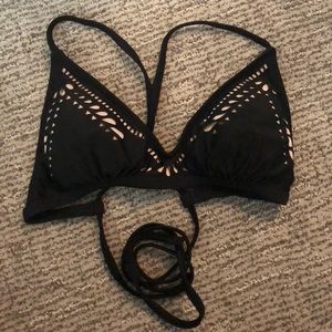 Black and Tan swim suit top